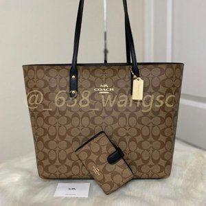 NEW Coach SET Town Tote Signature Canvas